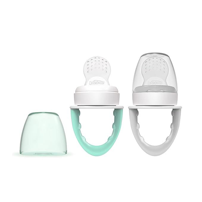 Dr. Brown's Designed to Nourish, Fresh Firsts Silicone Feeder, Mint & Gray, 2 Count(Pack of 1) | Amazon (US)