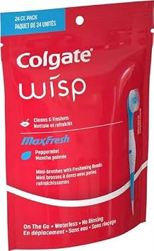 Colgate Optic White Wisp Disposable Mini Toothbrush, Cool Mint - 24 Count | Amazon (US)
