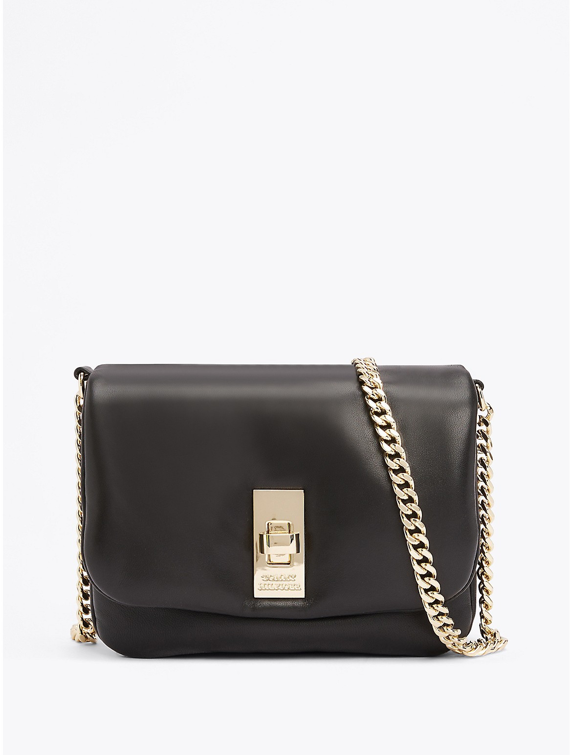 Tommy Hilfiger Women's Tommy Leather Chain Crossbody Bag - Black | Tommy Hilfiger (US)