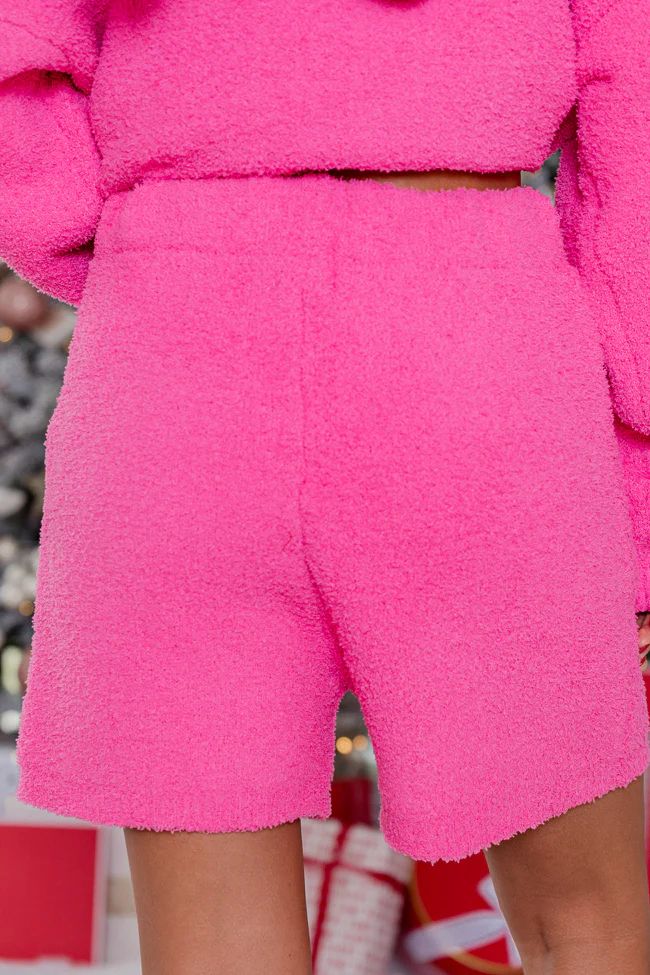 Movies And Chill Hot Pink Fuzzy Lounge Shorts DOORBUSTER | Pink Lily