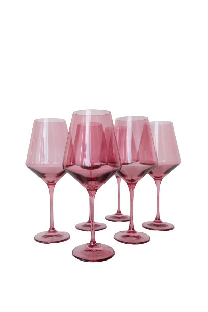 Rose Stemware Wine Glasses Set of 6 | Stark Carpet