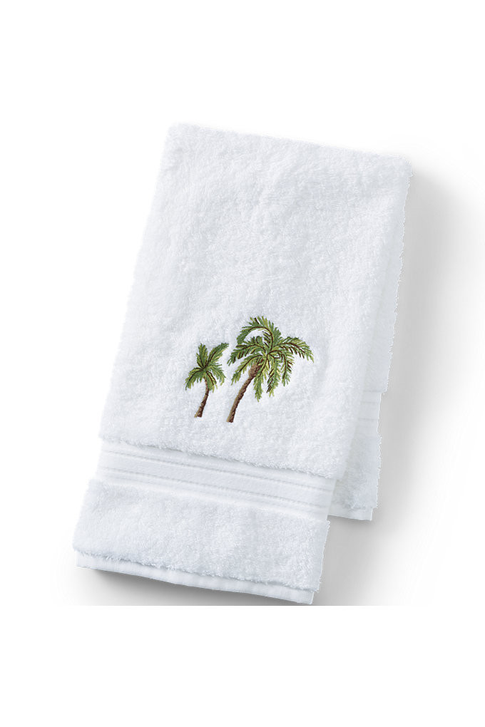 Embroidered Cotton Hand Towel - Lands' End | Lands' End (US)