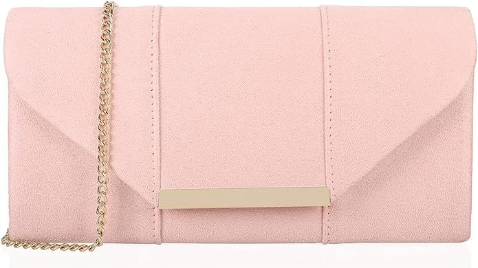 Dexmay Women Faux Suede Envelope Clutch Purse Evening Velvet Handbag Foldover Shoulder Crossbody ... | Amazon (US)