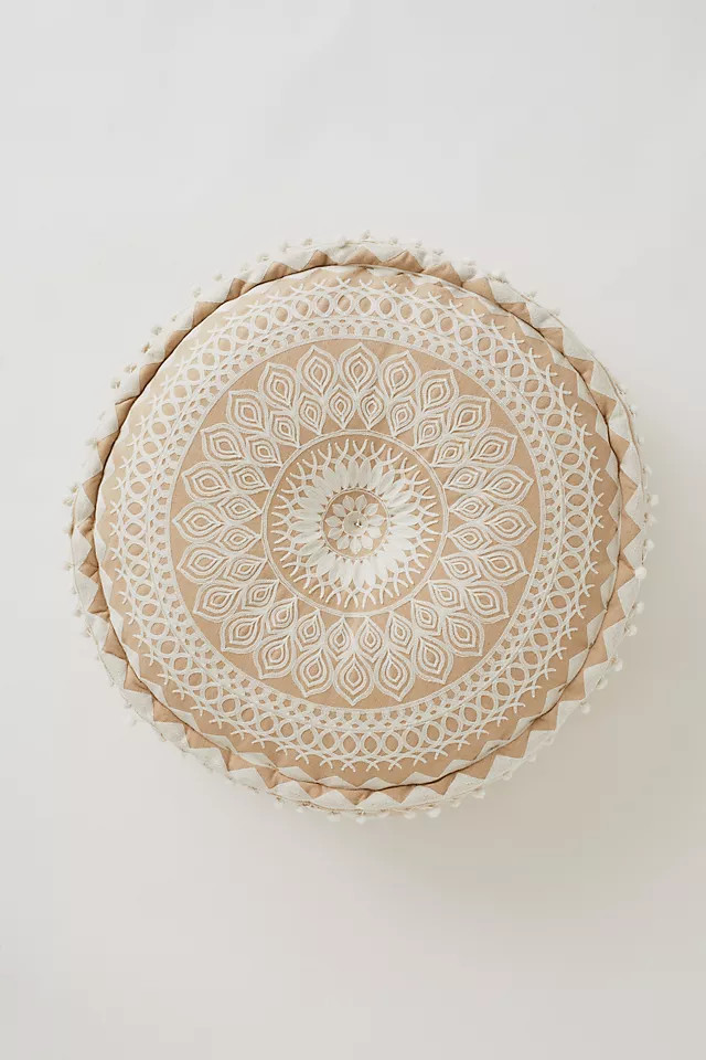 Dilli Grey Pom Pom Pouffe | Anthropologie (UK)