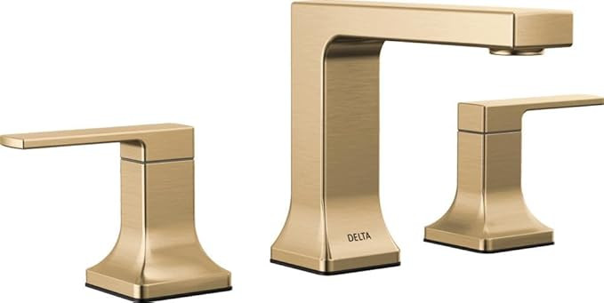 Delta Faucet Velum Widespread Bathroom Faucet 3 Hole, Gold Bathroom Sink Faucet, 2 Handle Bathroo... | Amazon (CA)