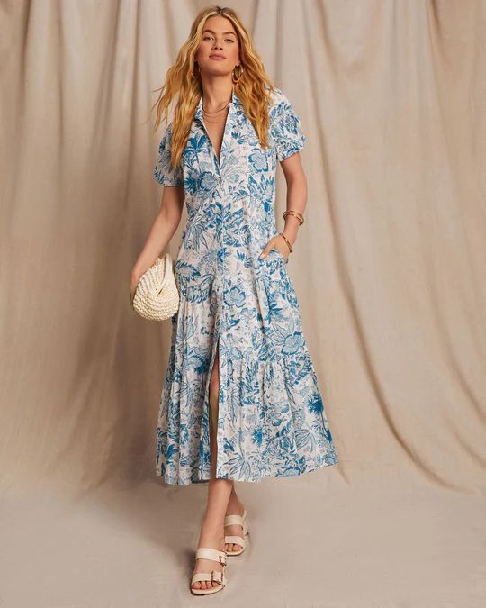 Elina Pocketed Floral Tiered Maxi Dress | VICI Collection