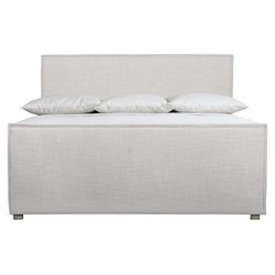 Maxine Modern Classic Beige Upholstered Bed - King | Kathy Kuo Home