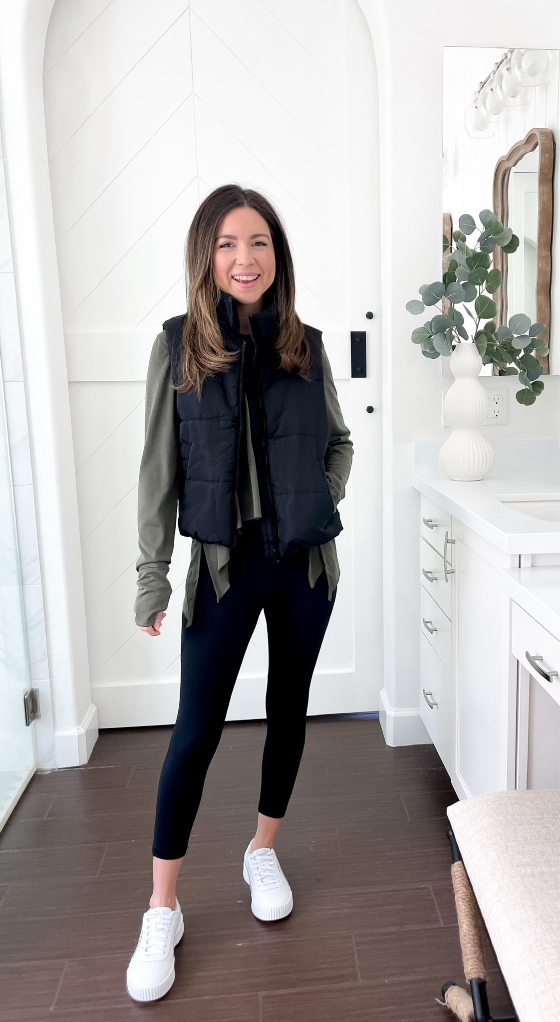 Athletic outfit inspo - puffer vest - leggings - summer outfit inspo - cute workout outfits - fitness fashion -athleisure wear - workout - casual outfits - weekend outfit ideas - activewear - lounge wear

#LTKFitness #LTKstyletip #LTKFind