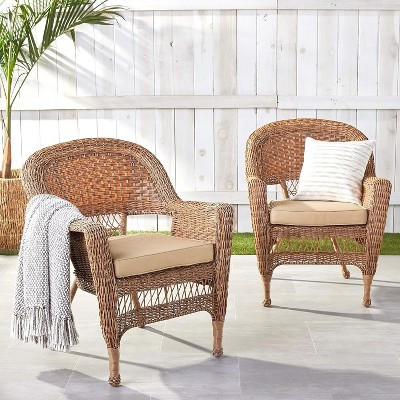 HomeStock Honey Coastal Craftsman Chair Set of 2 with Cushions | Target