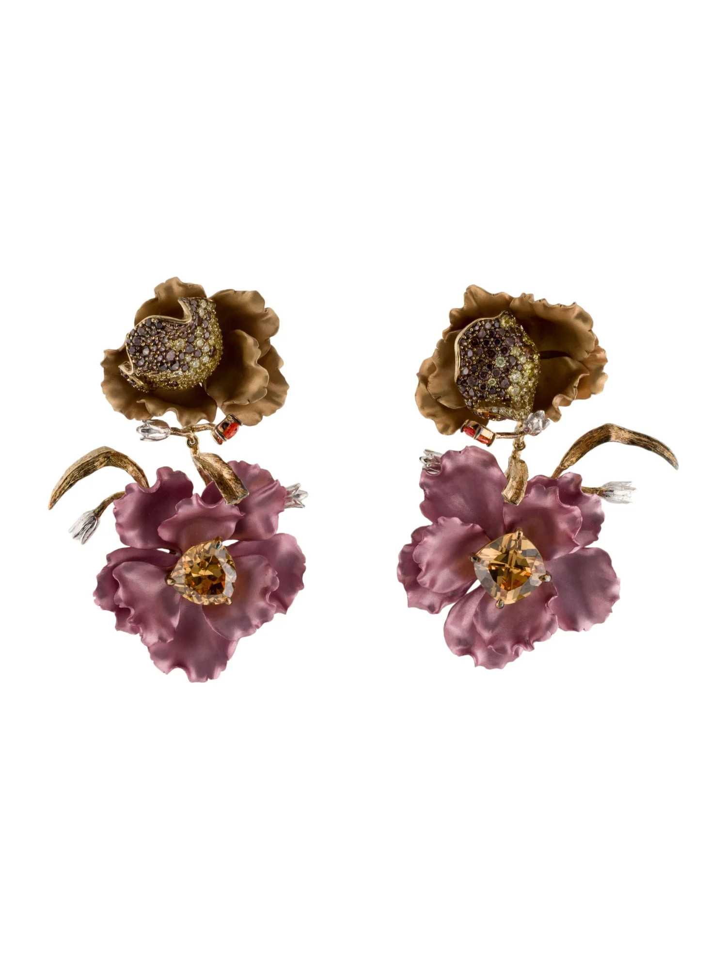 Rose Magnolia Convertible Drop Earrings | The RealReal