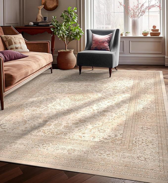 Well Woven Athens Beige (6x9) Medallion Floral 6' x 9' Area Rug – Intricate, High-Density Moder... | Amazon (US)