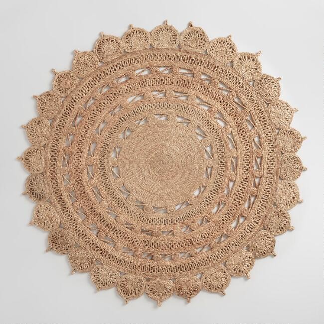 Round Woven Medallion Jute Area Rug | World Market