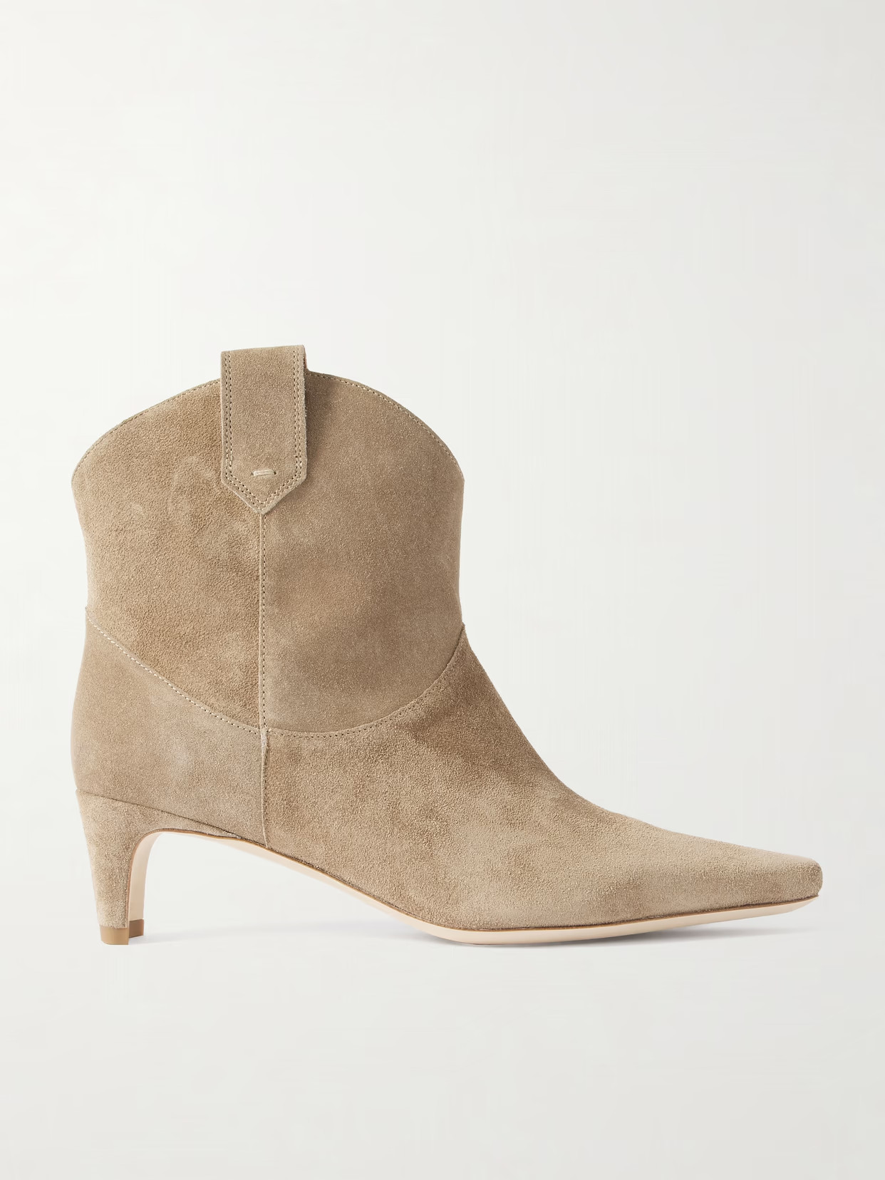 STAUD - Western Wally Suede Ankle Boots - Beige | NET-A-PORTER (UK & EU)