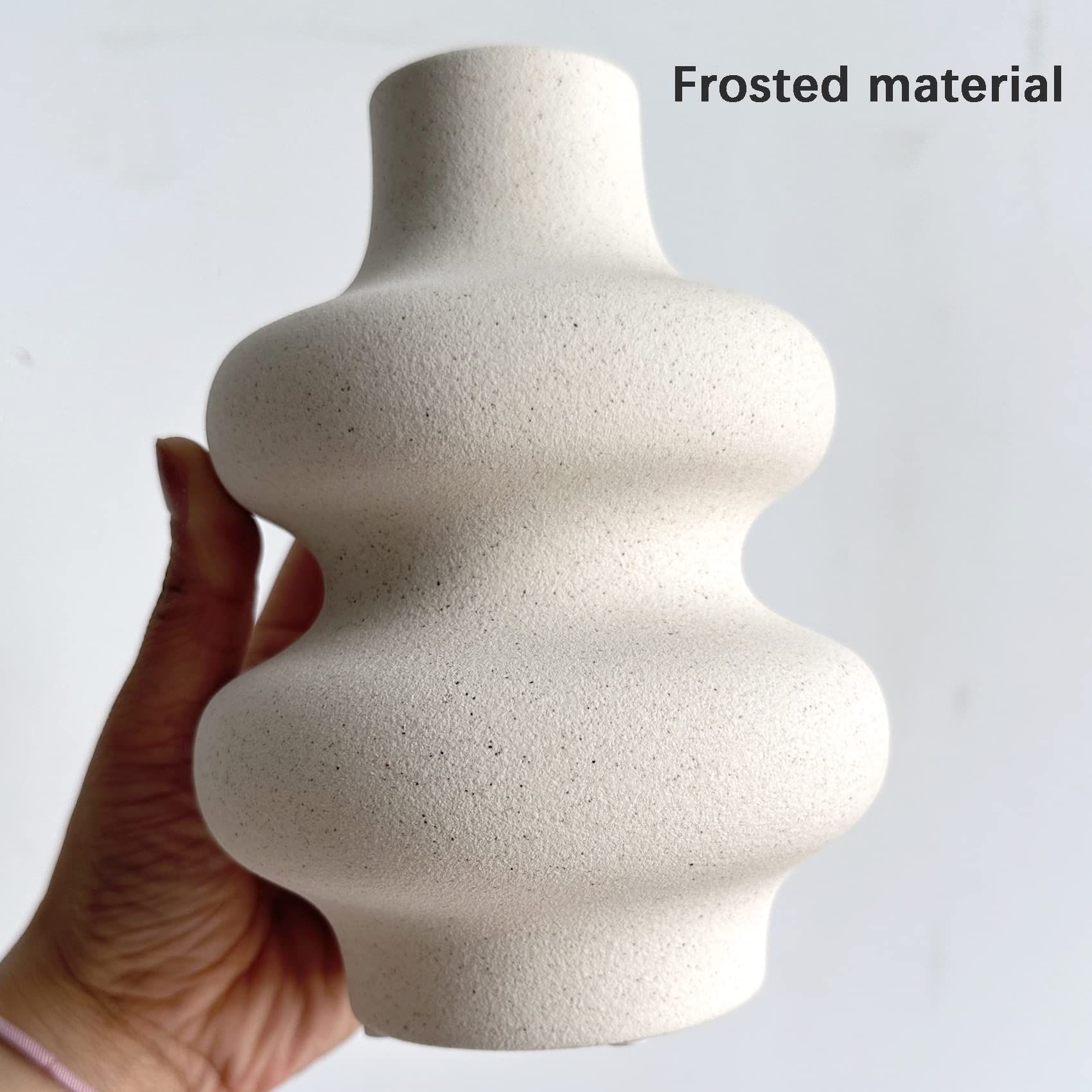 Aoderun Ceramic Vase for Home Decor Pampas Flower Vase Handmade Modern White Vase for Flowers Living Room Kitchen Office Wedding Gifts(M) | Amazon (US)