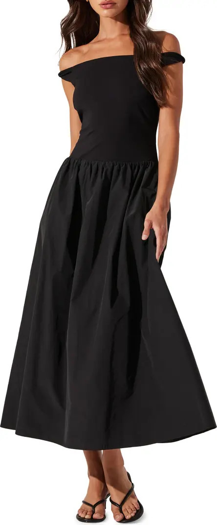 ASTR the Label Off the Shoulder Poplin Midi Dress | Nordstrom | Nordstrom