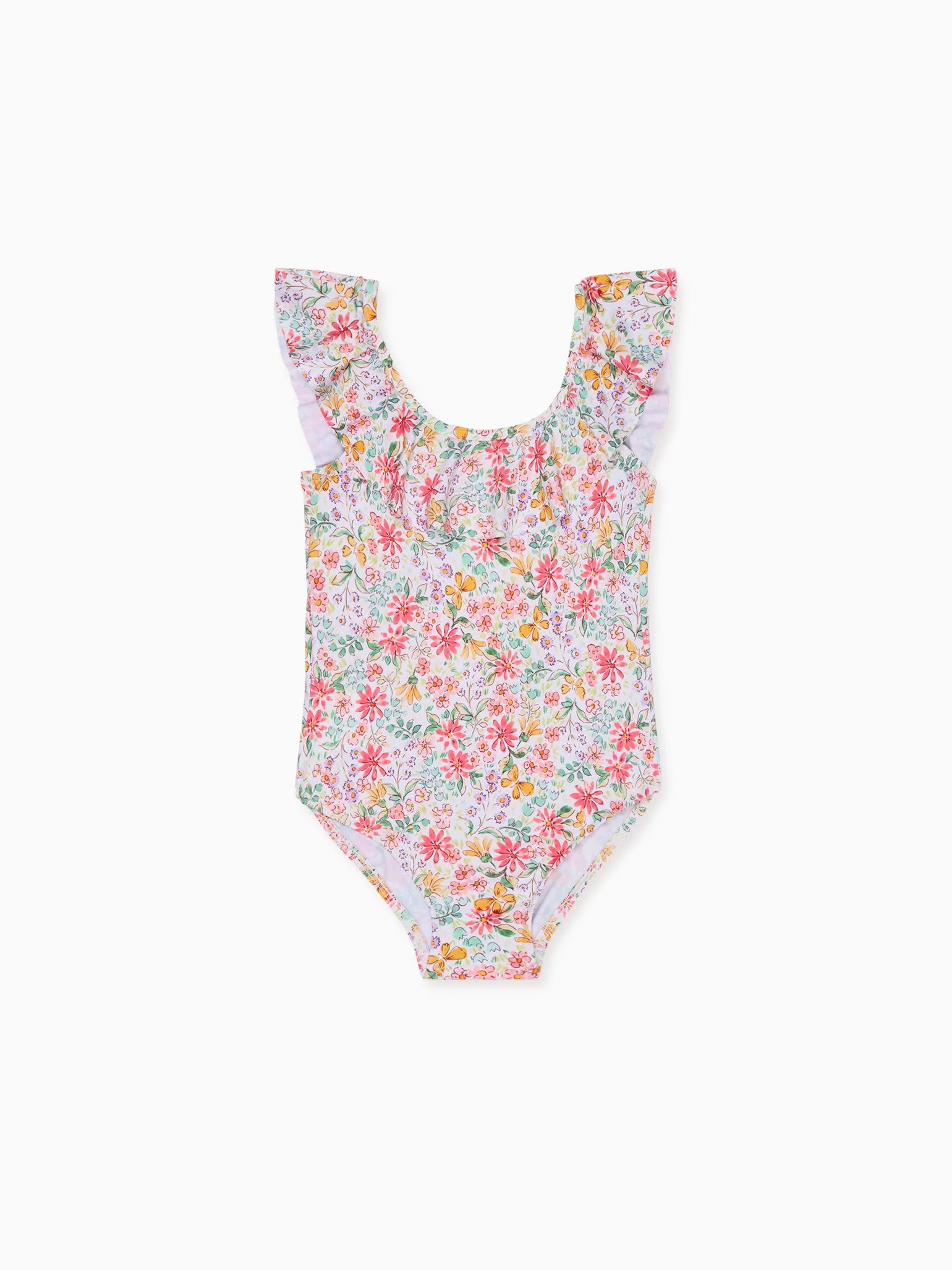 Pink Floral Mila Girl Swimsuit | Girl Outfits | La Coqueta Kids | La Coqueta