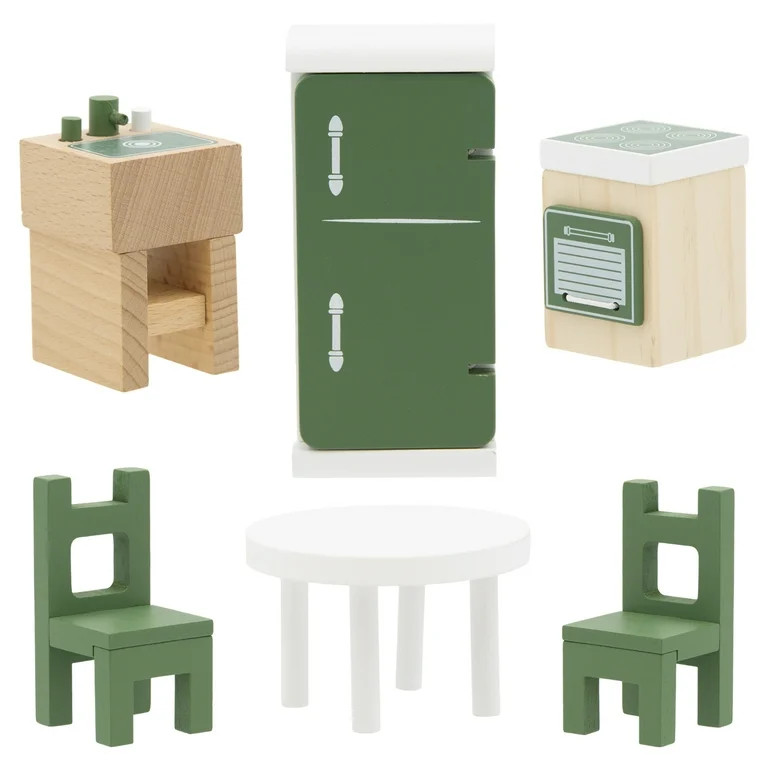 Hearth & Hand with Magnolia Dollhouse Kitchen Furniture Set Wooden Toy 6 Pcs | Walmart (US)