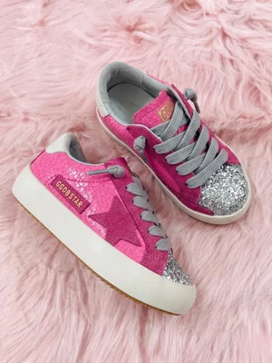 Mia Belle Girls Walking With Sparkle Glitter Star Sneakers - Walking With Sparkle Glitter Star Sneakers | Shop.app