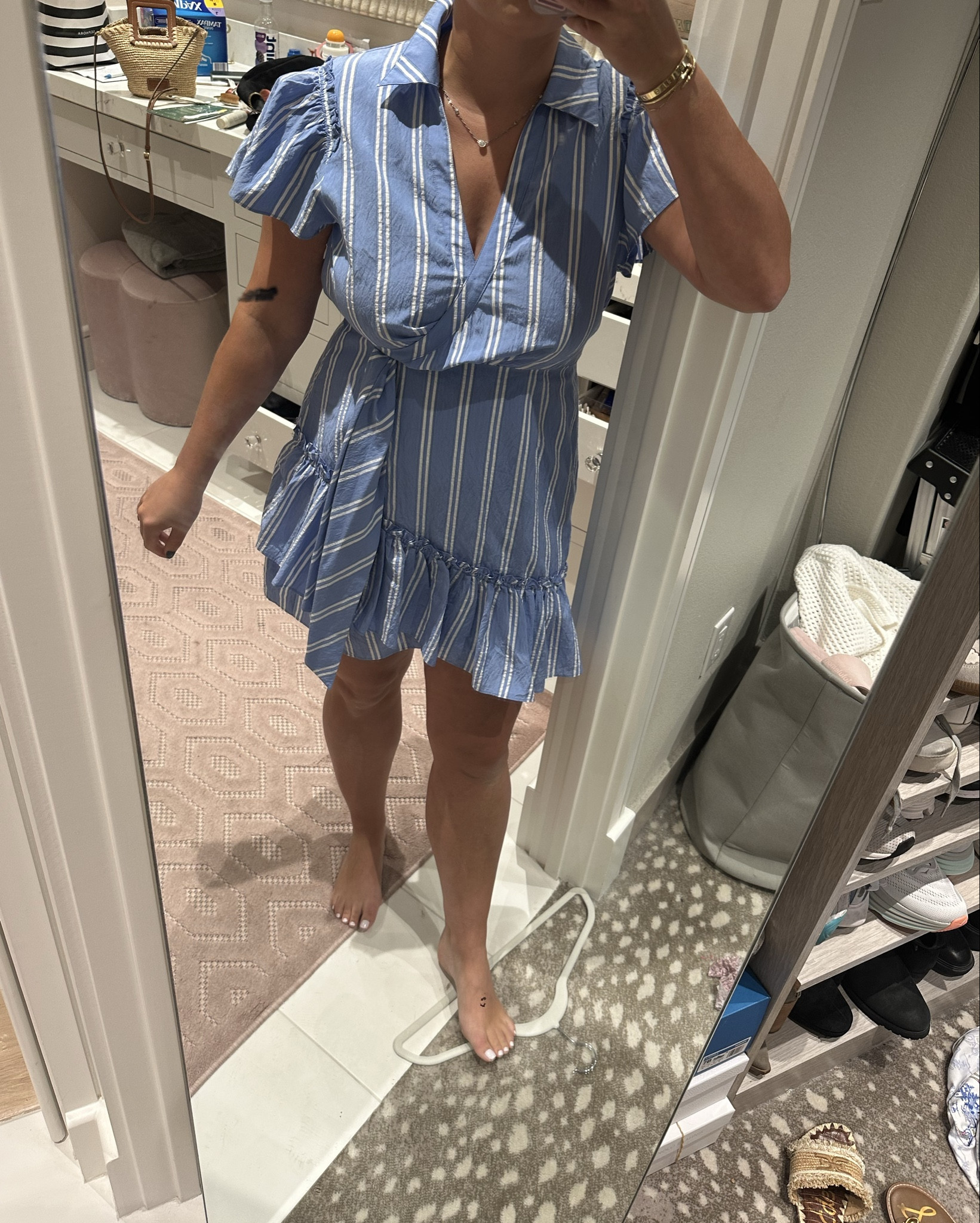 Same dress, two different patterns & materials 