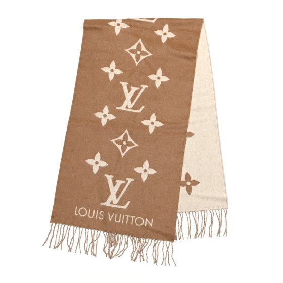 LOUIS VUITTON Cashmere Monogram Reykjavik Scarf Sand | FASHIONPHILE (US)