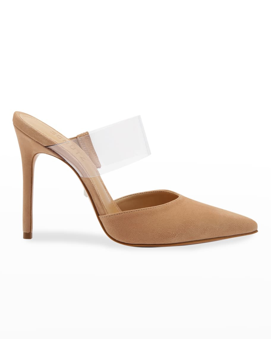 Sionne Suede Slide High-Heel Pumps | Neiman Marcus