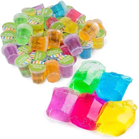 TURNADA Mini Putty with Glitter - 48 Pack Assorted Neon Color Sludge - Educational Fidget Toy Ideal  | Walmart (US)