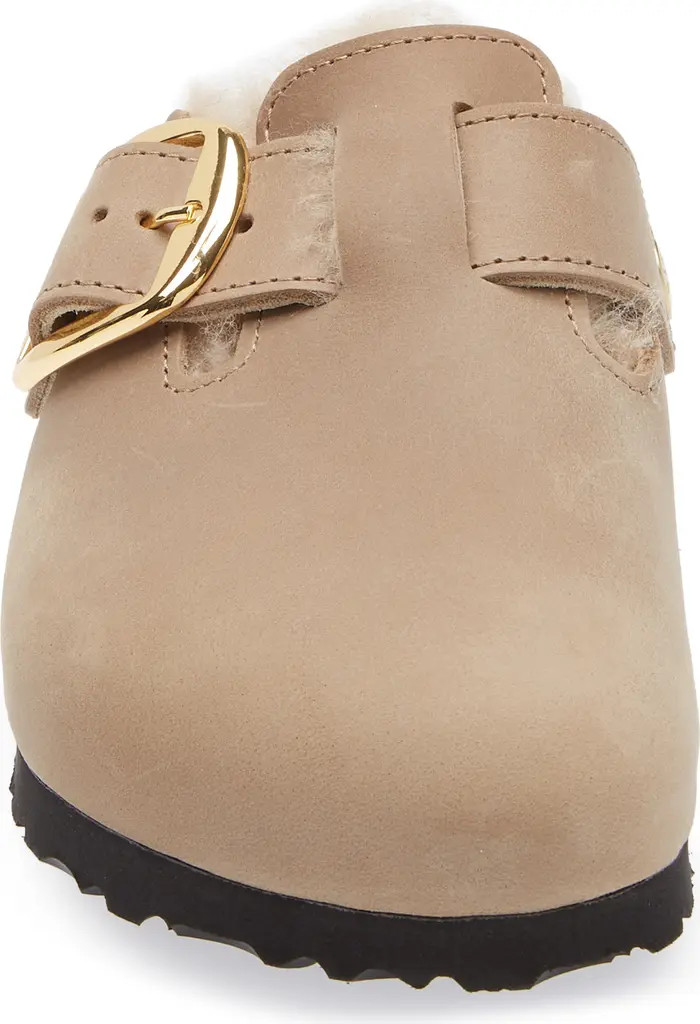Boston Big Buckle Genuine Shearling Lined Clog (Women) | Nordstrom