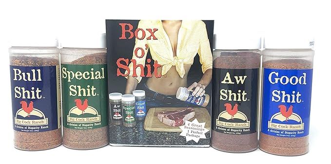 Big Cock Ranch - Box o' Shit Sampler Pack of 4 Different Seasonings (1 each of Bull, Special, Goo... | Amazon (US)