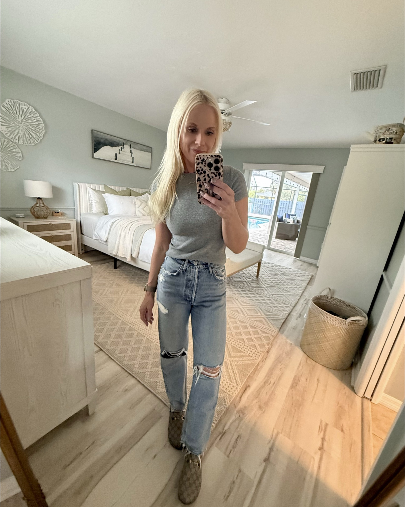 When you can finally wear jeans in Florida! My tee is on major sale - it’s a heavier weight knit. I’m wearing XS. Jeans are old AGOLDE 90s Mid Rise Loose in color Isolate. They are sold out, I linked similar (which I also have) I size down in these.

#LTKSaleAlert #LTKootd