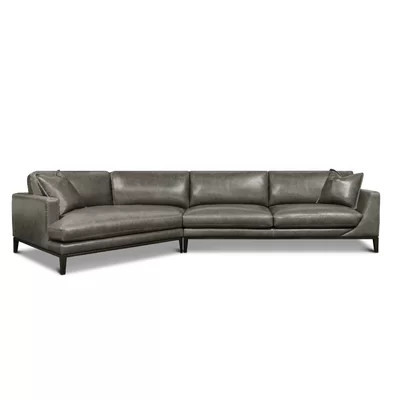 Hudson Genuine Leather Corner Sectional | Perigold