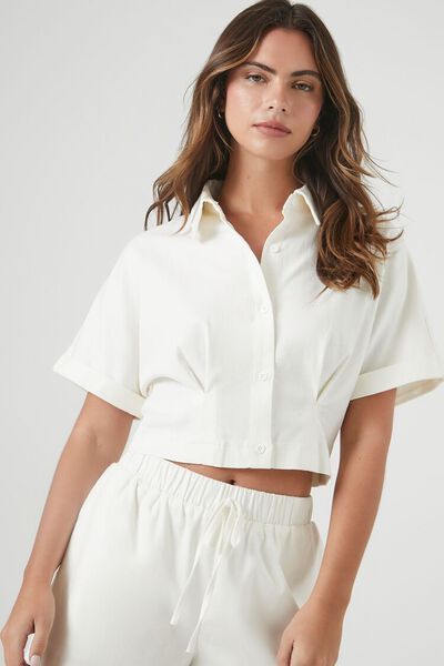 Cropped Button-Up Shirt | Forever 21 (US)