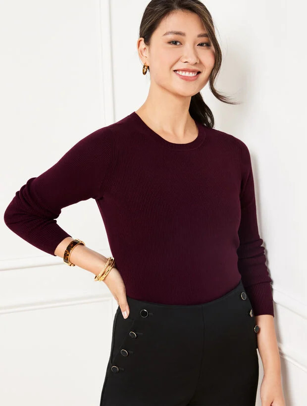 Ribbed Crewneck Pullover | Talbots