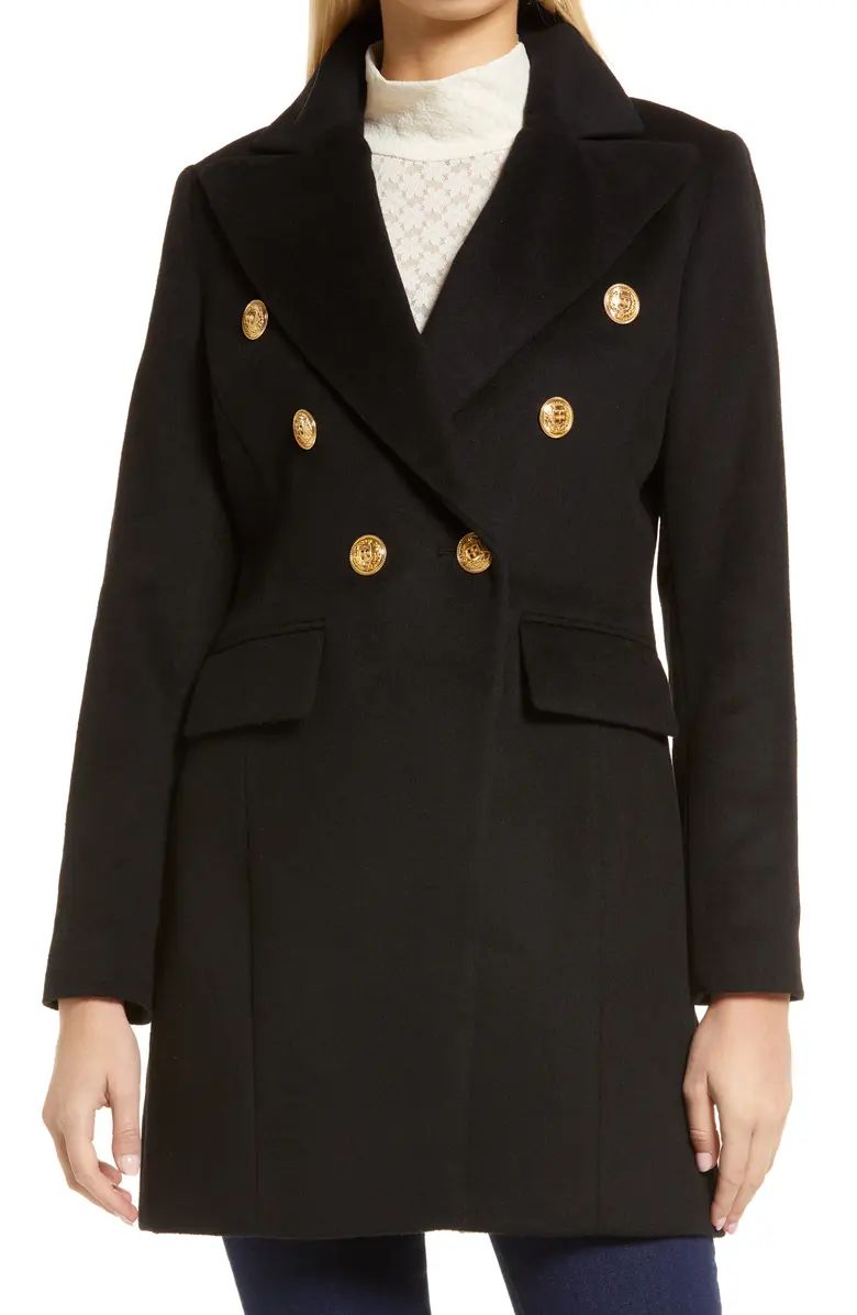Sam Edelman Double Breasted Wool Blend Military Coat | Nordstrom | Nordstrom