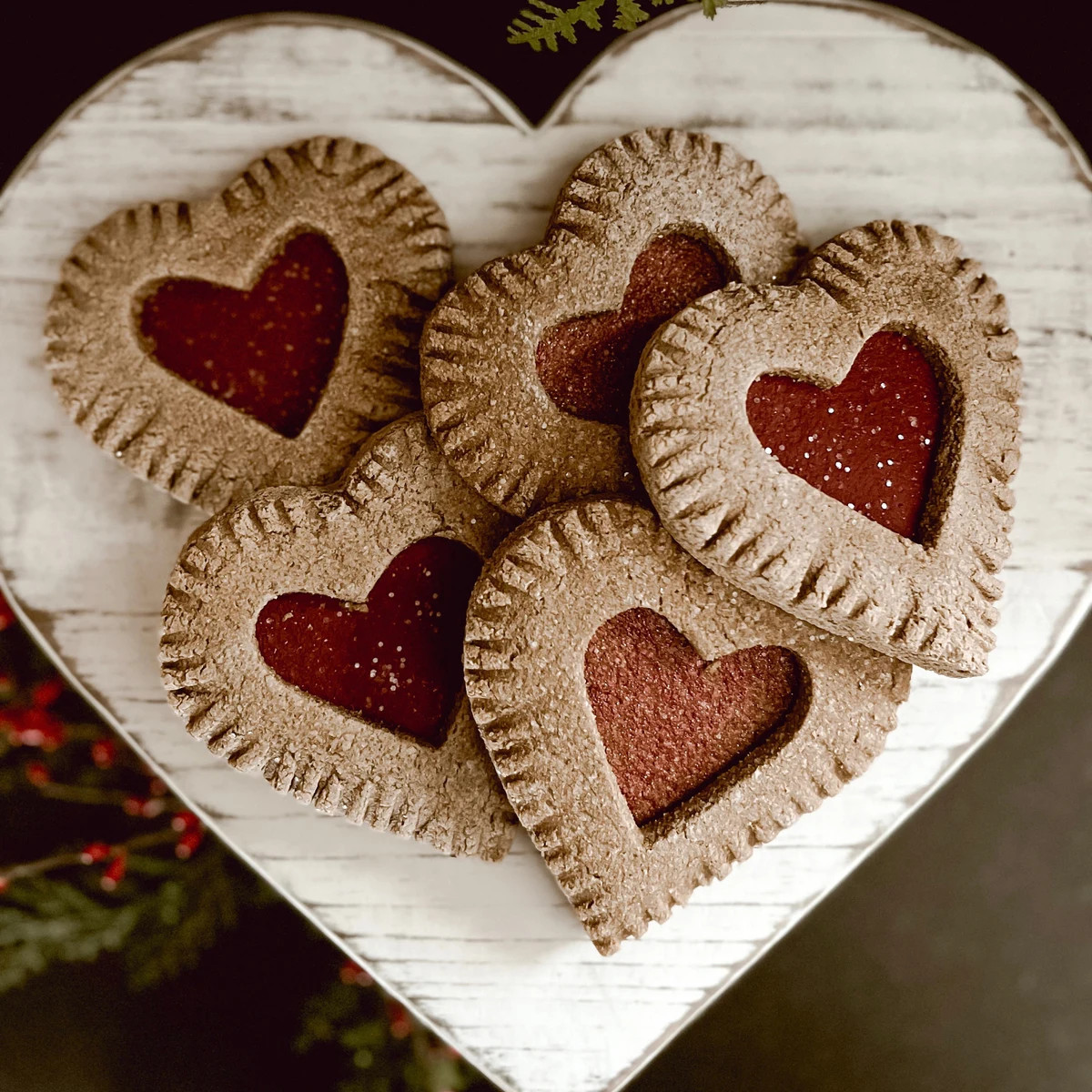 Primitive Rustic Farmhouse Faux Sparkle Heart Cookies~valentine's Day Bowl Filler~pink or Red Gli... | Etsy (US)