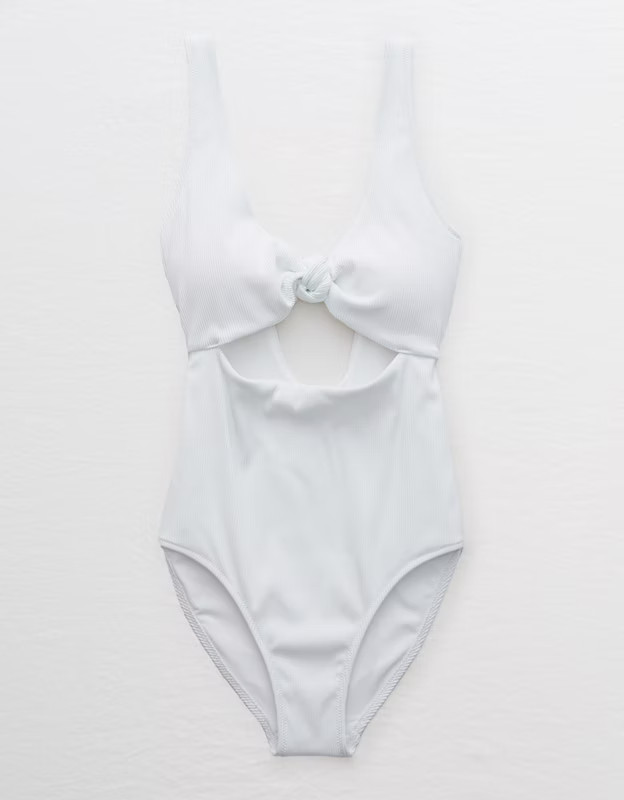 Aerie Ribbed Knot One Piece Swimsuit | American Eagle Outfitters (US & CA)