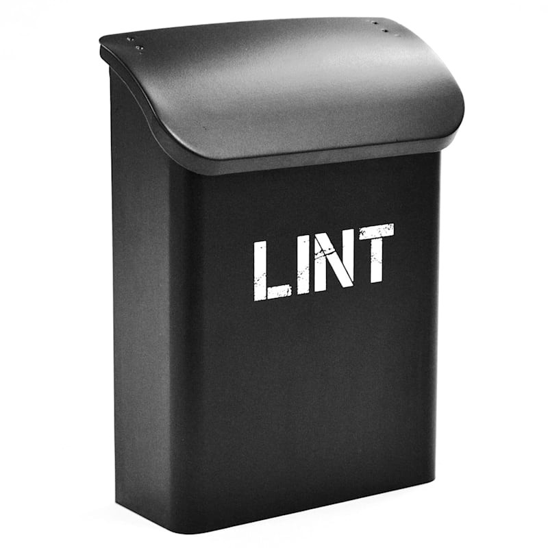 Black & White Metal Rectangle Lint Box | At Home