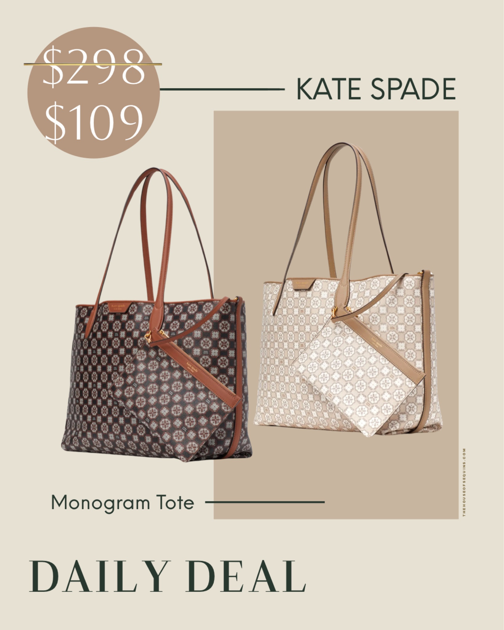 Kate Spade Monogram Tote Bags