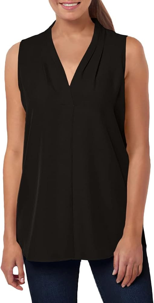 Calvin Klein Women's Sleeveless Blouse with Inverted Pleat (Standard and Plus) | Amazon (US)