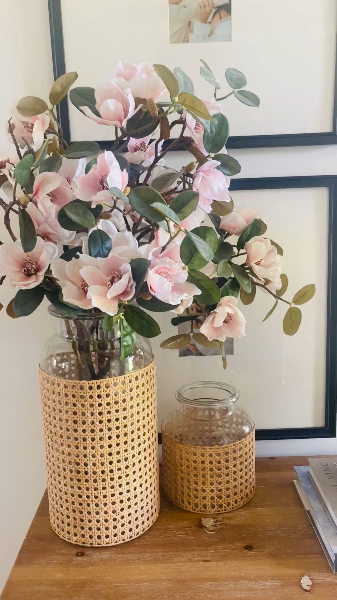 This Amazon find 😍 Rattan glass flower vases! I also linked similar decorative  flowers!  

#LTKFindsUnder100 #LTKHome #LTKSeasonal