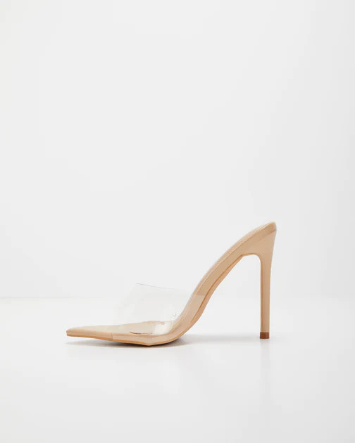 Jamelia Open Toe Clear Strap Pumps - Nude | VICI