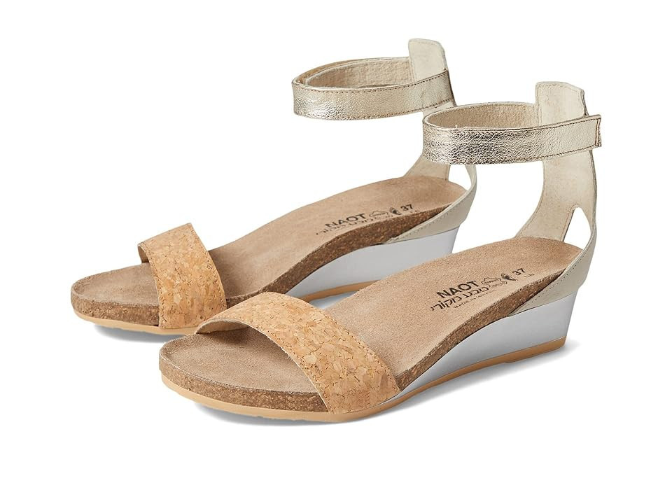 Naot Pixie (Cork Leather/Soft Ivory Leather/Radiant Gold Leather) Women's Sandals | Zappos
