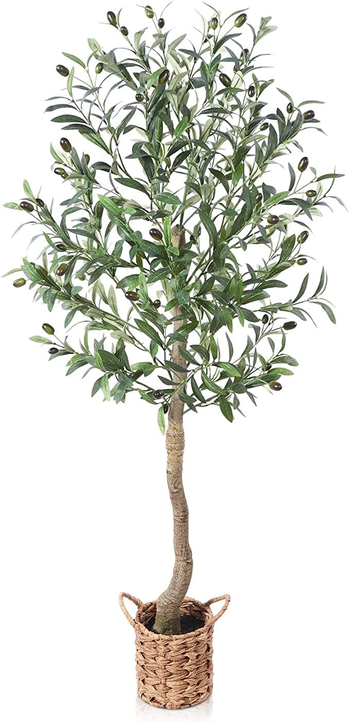 SOGUYI Artificial Olive Tree 4ft Tall Fake Plant, Faux Olive Tree Topiary Silk Trees with Handmad... | Amazon (CA)