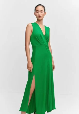 Vestido Mango Midi Fenda Verde | Dafiti (BR)