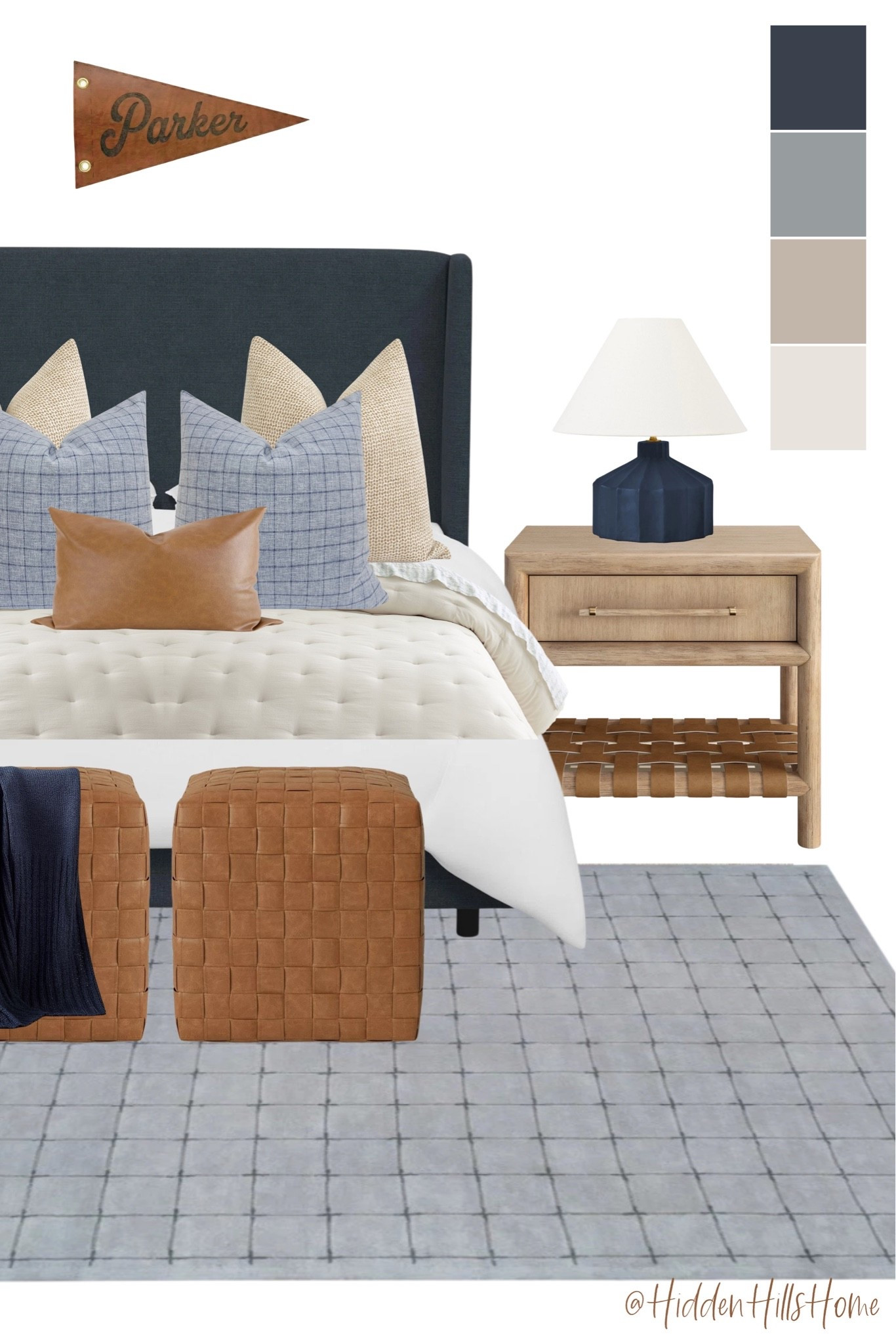 Boys bedroom decor ideas, teen boys room design, navy and leather boys bedroom inspiration, Tilly bed, masculine bedroom, kids room decor mood board

#LTKHome #LTKMens #LTKKids