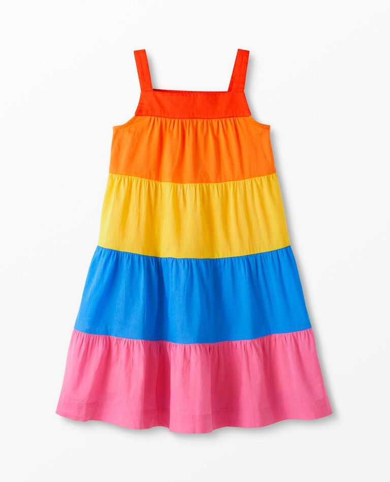 Colorblock Rainbow Tiered Dress | Hanna Andersson