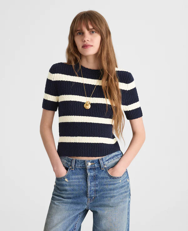 Bouclé-Knit Crewneck Sweater Tee | Madewell