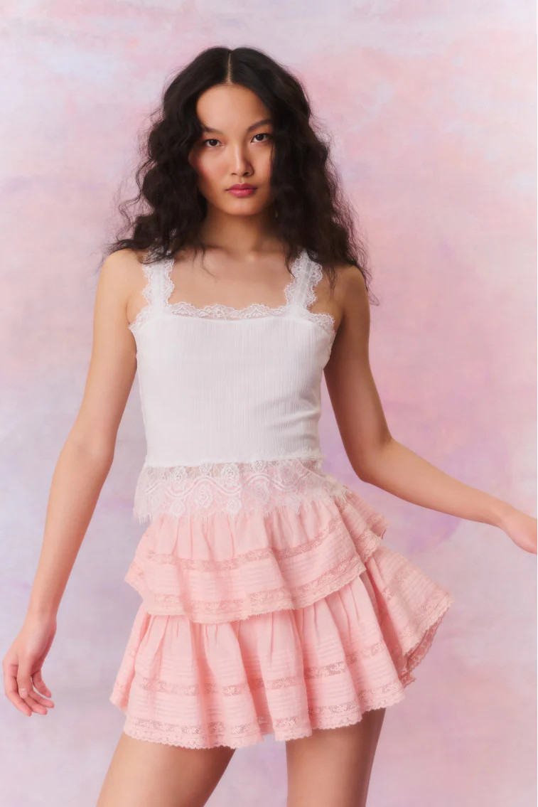 Ruffle Mini Pastel Skirt | LoveShackFancy