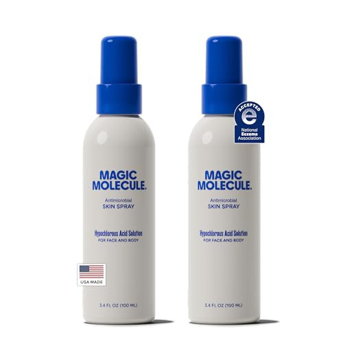 Magic Molecule Skin Cleanser for All Types, Hypochlorous Acid Spray Helps Heal Acne Prone, Eczema and Itchy Rashes and 50 Other Skin Ailments, 3.4 oz Spray (Pack of 2), Travel-Friendly | Amazon (US)