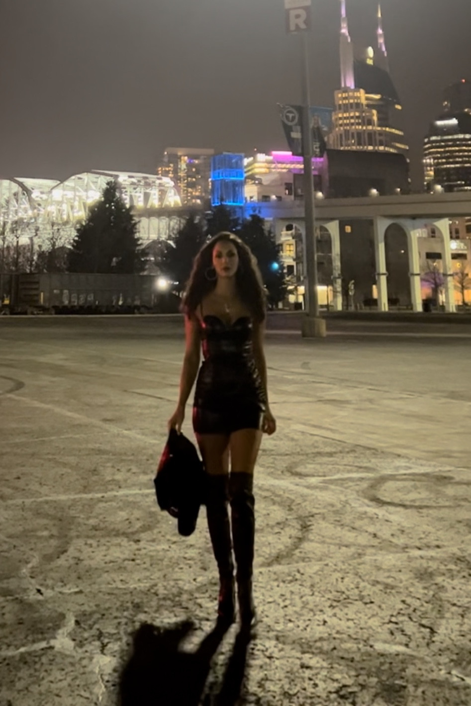 Black leather dress - perfect for playing a “black widow” in a music video 🕸️ Wearing a size small. #leatherdress #blackdress #leather #ltkunder1000