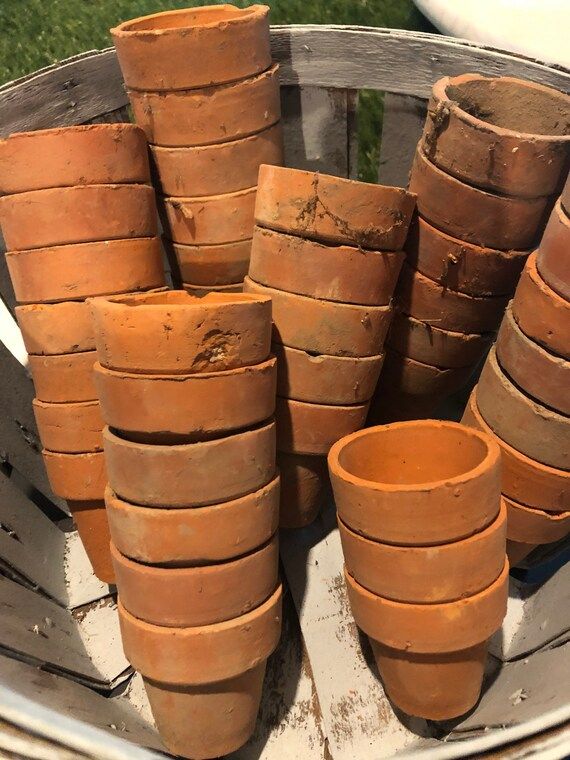 Five Mini Vintage Terracotta Pots. | Etsy | Etsy (US)